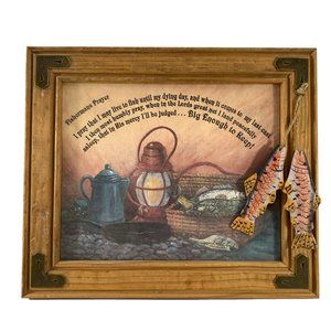 Fishermans Prayer Wood Framed 3D Fish Rustic